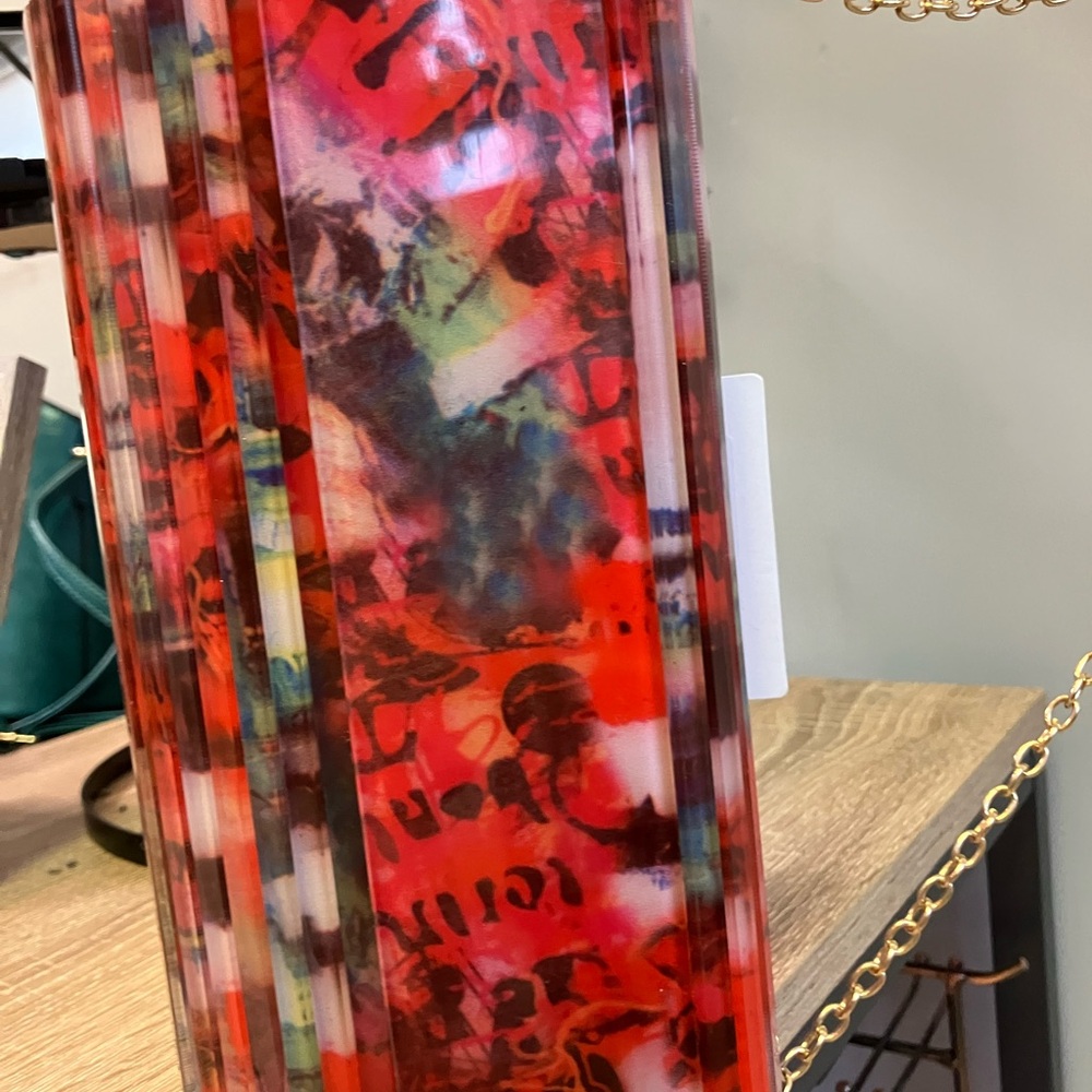Red Multicolor Clutch Bag - Picture 4 of 5